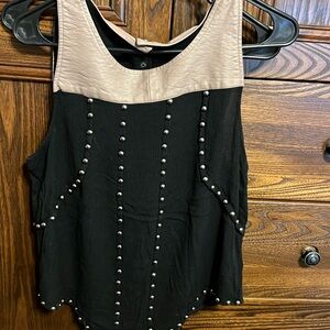 Black leather blouse